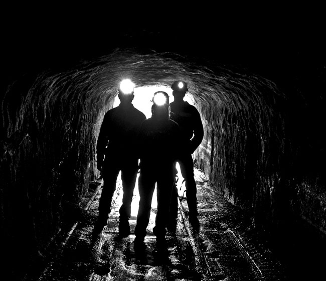 Miners in a tunnel