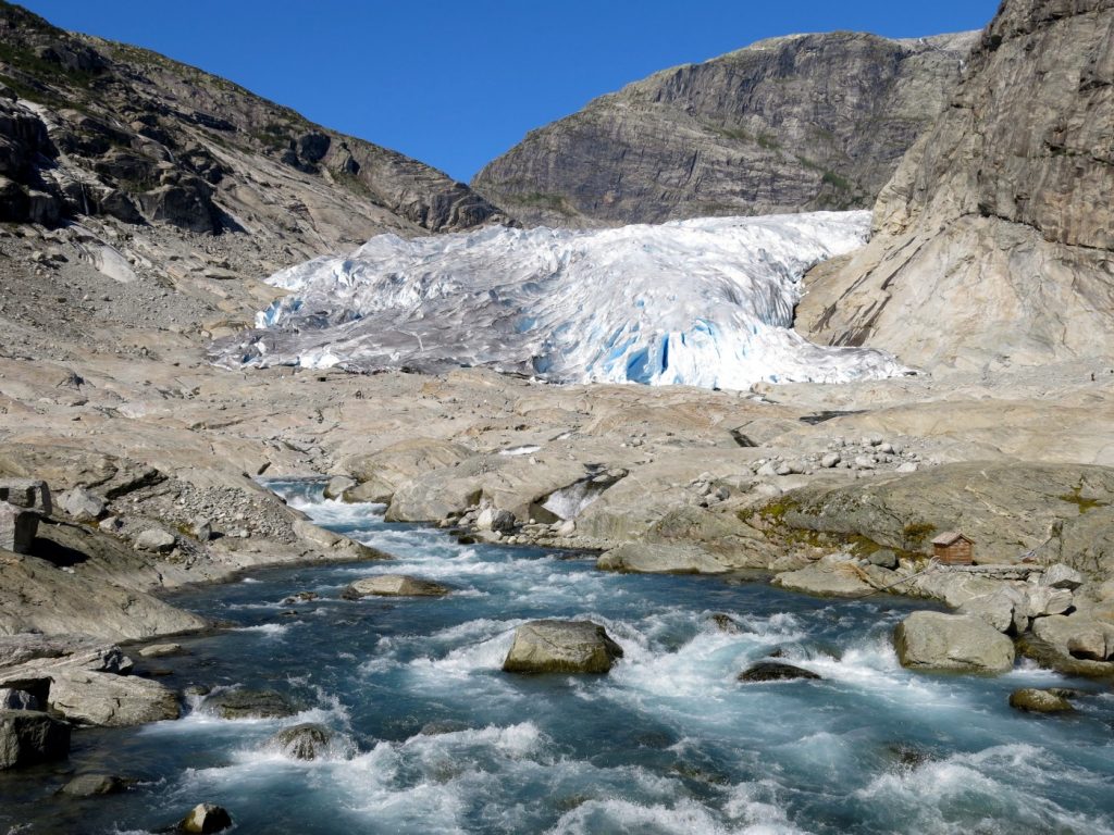 Melting ice glaciers