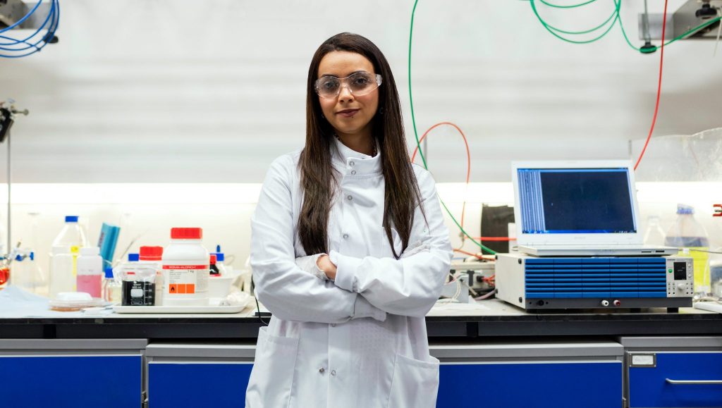 woman in lab